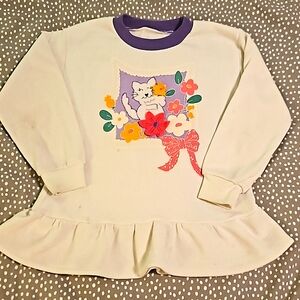 Vintage cat peplum sweatshirt size 6/7